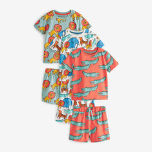 Load image into Gallery viewer, Bright Animal Short Sleeve 3 Pack Pyjama Set