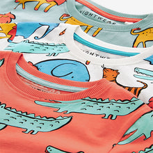 Load image into Gallery viewer, Bright Animal Short Sleeve 3 Pack Pyjama Set