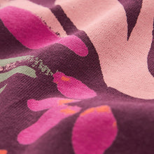 Load image into Gallery viewer, Berry Red Floral Short Sleeve 100% Cotton Belted T-Shirt Midi Summer Dress