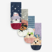 Load image into Gallery viewer, Grey/Purple Dog Spa Trainer Socks 4 Pack