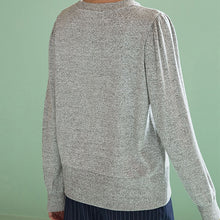 Load image into Gallery viewer, Grey Cosy Lightweight Soft Touch Sleeve Detail Crew Neck Jumper