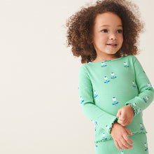 Load image into Gallery viewer, Green Flower T-Shirt Cotton-Rich Long Sleeve Rib T-Shirt (3mths-5-6yrs)