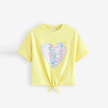 Load image into Gallery viewer, Yellow Heart Short Sleeve Sequin T-Shirt (3-12yrs)