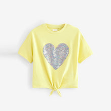 Load image into Gallery viewer, Yellow Heart Short Sleeve Sequin T-Shirt (3-12yrs)