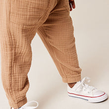 Load image into Gallery viewer, Tan Brown Soft Textured Cotton Trousers