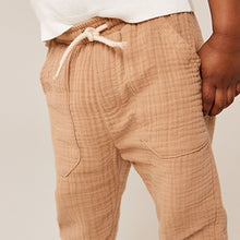 Load image into Gallery viewer, Tan Brown Soft Textured Cotton Trousers