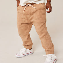 Load image into Gallery viewer, Tan Brown Soft Textured Cotton Trousers
