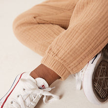 Load image into Gallery viewer, Tan Brown Soft Textured Cotton Trousers