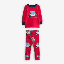Load image into Gallery viewer, Red/Blue Emergency Vehicles 3 Pack Snuggle Pyjamas (9mths-6yrs)
