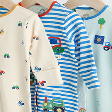 Load image into Gallery viewer, Bright Transport 100% Cotton Baby Sleepsuits 3 Pack