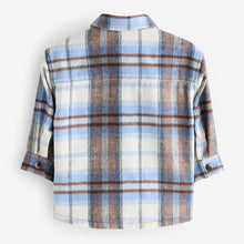 Load image into Gallery viewer, Blue/Brown Check Long Sleeve Check Overshirt (3mths-6yrs)
