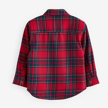 Load image into Gallery viewer, Red tartan Character Long Sleeve Check 100% Cotton Shirt (3mths-6yrs)