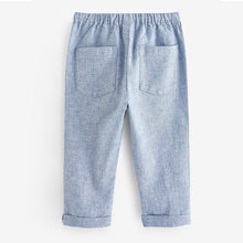 Load image into Gallery viewer, Chambray Blue Linen Blend Pull-On Trousers (3mths-5-6yrs)