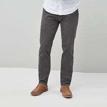 Load image into Gallery viewer, Dark Grey Stretch Slim Fit Chinos Trouser