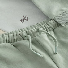 Load image into Gallery viewer, Mineral Blue/Mint Green Oversized Colourblock 100% Cotton Sweatshirt and Shorts Set