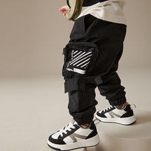 Load image into Gallery viewer, Black Multi Pocket Cargo Trousers (3mths-6yrs)