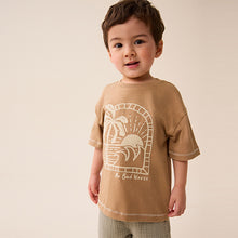 Load image into Gallery viewer, Tan Brown 100% Cotton Short Sleeve Character T-Shirt