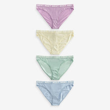 Load image into Gallery viewer, Pastel Colours High Leg Cotton Rich Logo Knickers 4 Pack