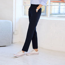 Load image into Gallery viewer, Navy Tailored Stretch Slim Trousers