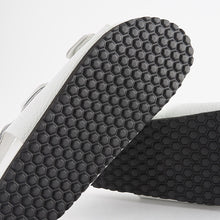 Load image into Gallery viewer, White Croc Effect Back Strap Leather Footbed Sandals