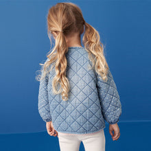Load image into Gallery viewer, Mid Blue Denim Quilted Character Jacket (3mths-5-6yrs)