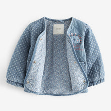 Load image into Gallery viewer, Mid Blue Denim Quilted Character Jacket (3mths-5-6yrs)