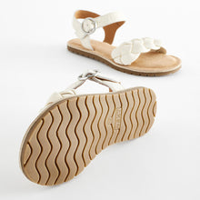 Load image into Gallery viewer, White Leather Plaited Sandals