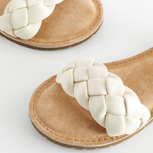 Load image into Gallery viewer, White Leather Plaited Sandals