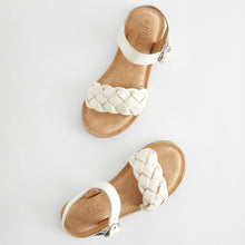 Load image into Gallery viewer, White Leather Plaited Sandals