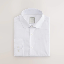Load image into Gallery viewer, White Penny Collar Easy Care Single Cuff Smart Shirt