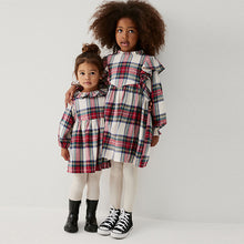 Load image into Gallery viewer, Cream/Red Tartan Ruffle Check Dress (3-12yrs)