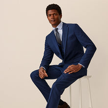Load image into Gallery viewer, Bright Blue Slim Fit Textured Suit Jacket