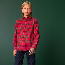 Load image into Gallery viewer, Red Tartan 100% Cotton Long Sleeve Check Shirt (3-12yrs)