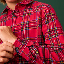 Load image into Gallery viewer, Red Tartan 100% Cotton Long Sleeve Check Shirt (3-12yrs)