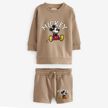 Load image into Gallery viewer, Tan Brown Mickey 100% Cotton Sweatshirt and Shorts Set