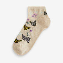 Load image into Gallery viewer, Pastel Butterfly Trainer Socks 4 Pack
