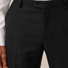 Load image into Gallery viewer, Black Slim Fit Textured Suit Trousers