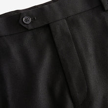 Load image into Gallery viewer, Black Slim Fit Textured Suit Trousers