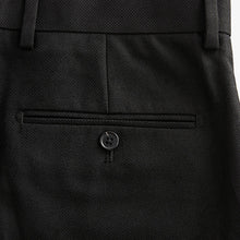 Load image into Gallery viewer, Black Slim Fit Textured Suit Trousers