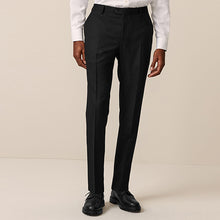 Load image into Gallery viewer, Black Slim Fit Textured Suit Trousers