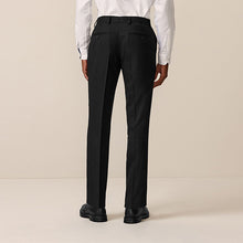 Load image into Gallery viewer, Black Slim Fit Textured Suit Trousers