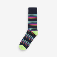 Load image into Gallery viewer, Blue Stripe Pattern Socks 5 Pack