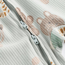 Load image into Gallery viewer, Green/Neutral Baby Cotton Sleepsuits 3 Pack (0mths-1.5-2yrs)