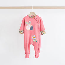 Load image into Gallery viewer, Multi Ladybird Baby Character Zip 100% Cotton Sleepsuits 3 Pack (0mths-18mths)