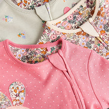 Load image into Gallery viewer, Multi Ladybird Baby Character Zip 100% Cotton Sleepsuits 3 Pack (0mths-18mths)