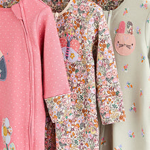 Load image into Gallery viewer, Multi Ladybird Baby Character Zip 100% Cotton Sleepsuits 3 Pack (0mths-18mths)