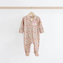 Load image into Gallery viewer, Multi Ladybird Baby Character Zip 100% Cotton Sleepsuits 3 Pack (0mths-18mths)