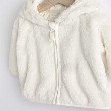 Load image into Gallery viewer, Ecru Baby Cosy Fleece Jacket (0mths-18mths)
