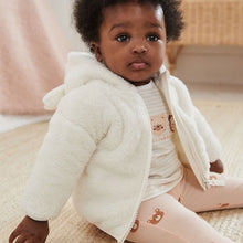 Load image into Gallery viewer, Ecru Baby Cosy Fleece Jacket (0mths-18mths)