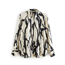Load image into Gallery viewer, Monochrome Abstract Print Button Through Shirt With Hardwear Buttons